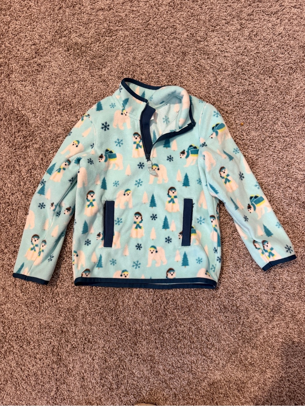 Gymboree Blue Polar Bear Fleece Pullover 6
